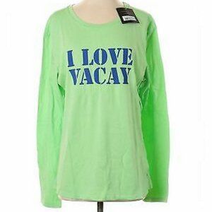 Peace Love World Love Vacay Green Top